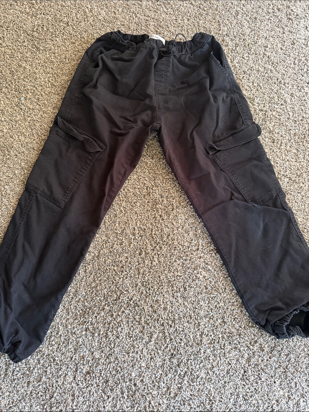 Men's Black Cargo Jogger Pants - Casual Utility Style